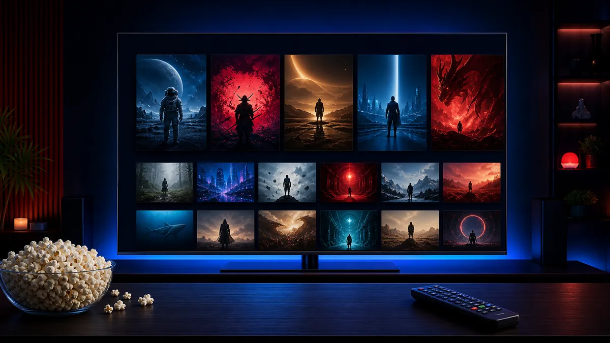 Télévision connectée avec une sélection de films et séries